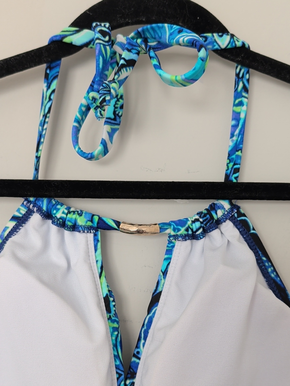 Chaps Paisley Halter Tankini Swim Top - Picture 6 of 10